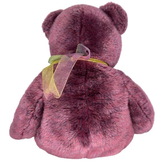 Vintage Ty Beanie Buddies 2000 Signature Bear Embroidered Heart Purple Plush Y2K - Picture 3 of 10